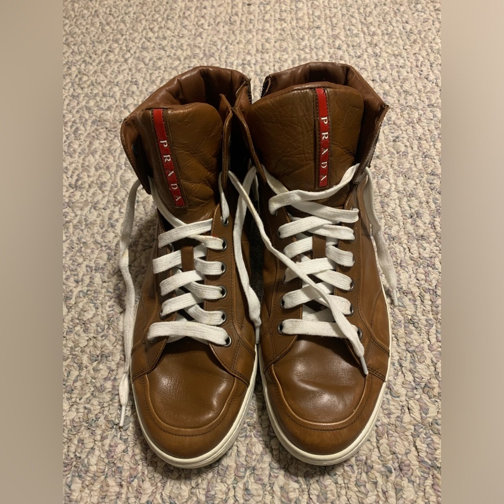 PRADA LEATHER HIGH TOPS sz 12